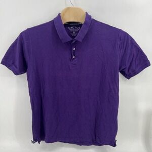 Cactus Man Performance Polo Short Sleeve Shirt Purple Size XL